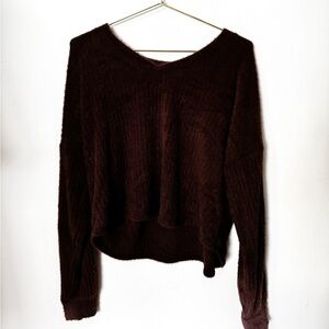 brown fuzzy sweater